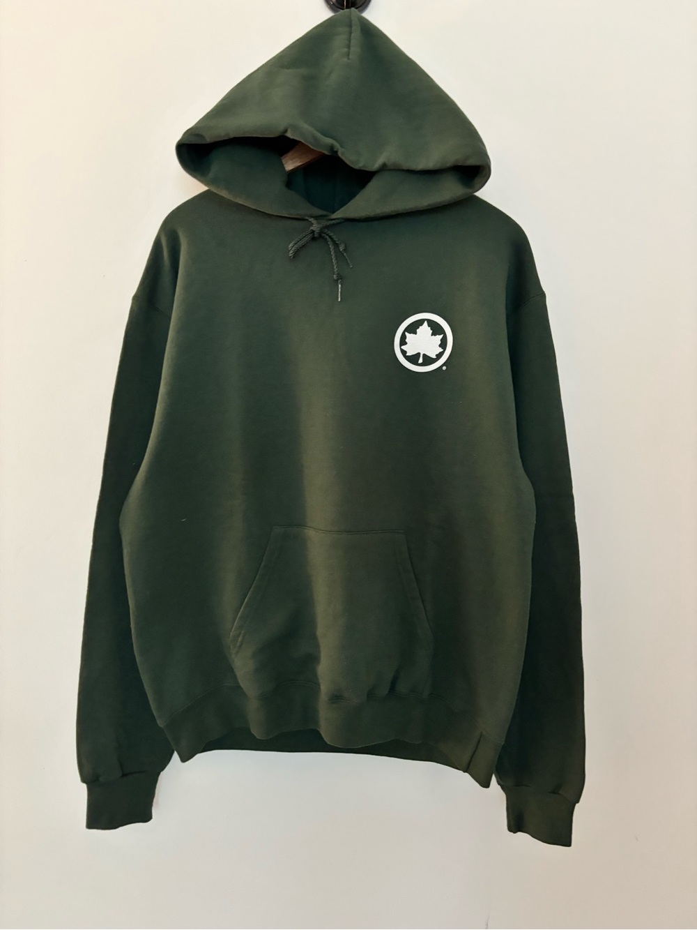 Only Dark Green Hoodie with White Maple Logo